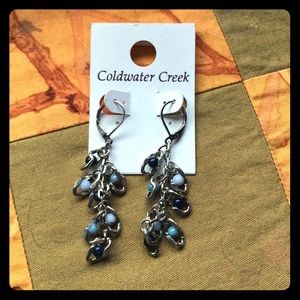 Coldwater Creek Silver Earrings. Shades of blue.